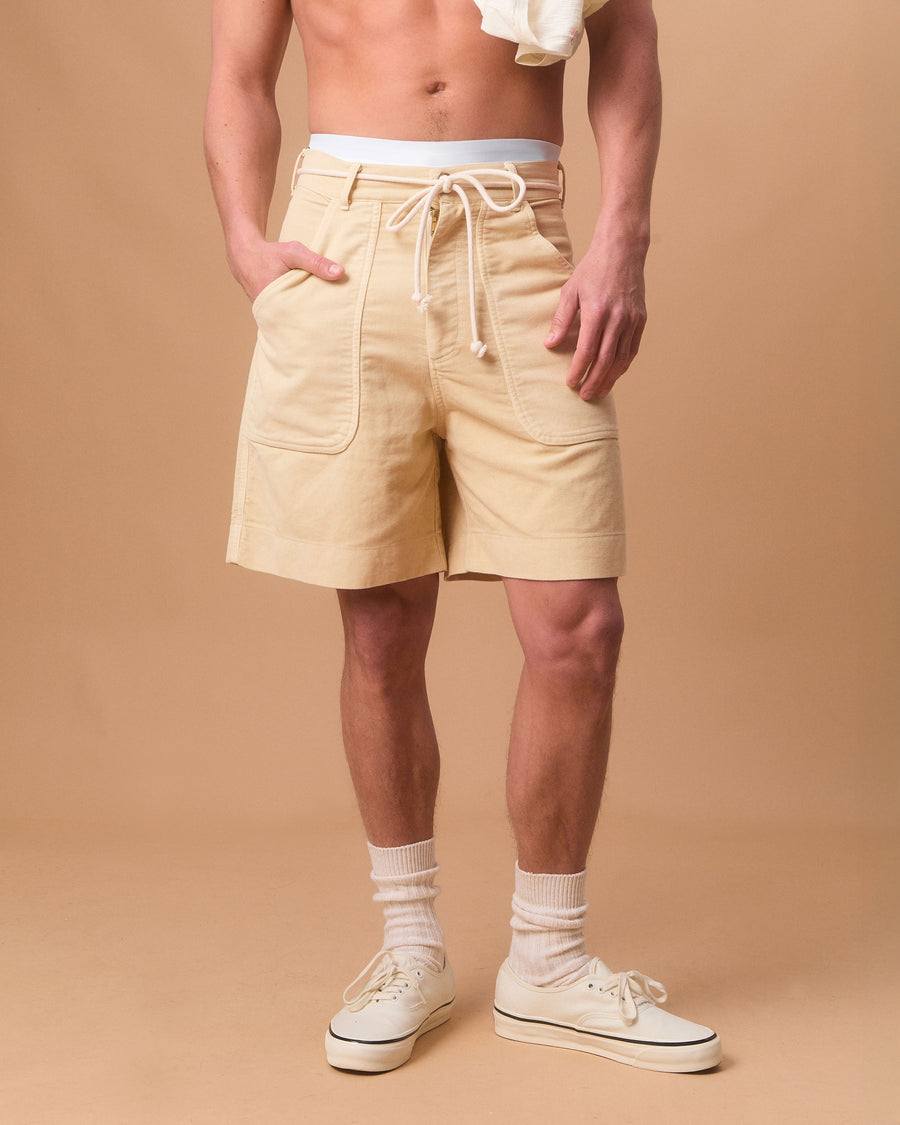 MOLESKIN FATIGUE SHORTS - BUTTERCREAM