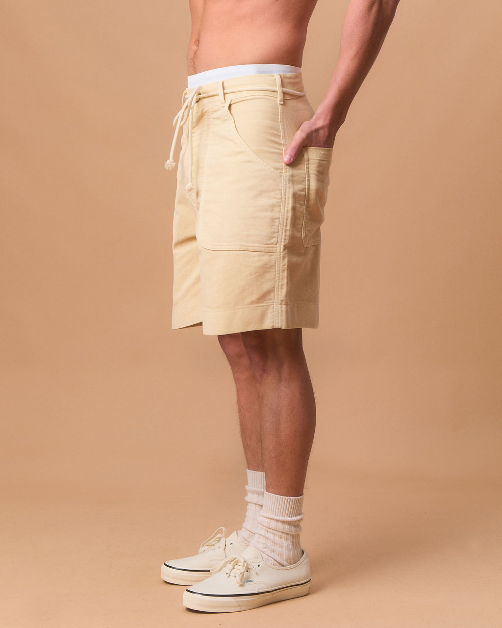 MOLESKIN FATIGUE SHORTS - BUTTERCREAM