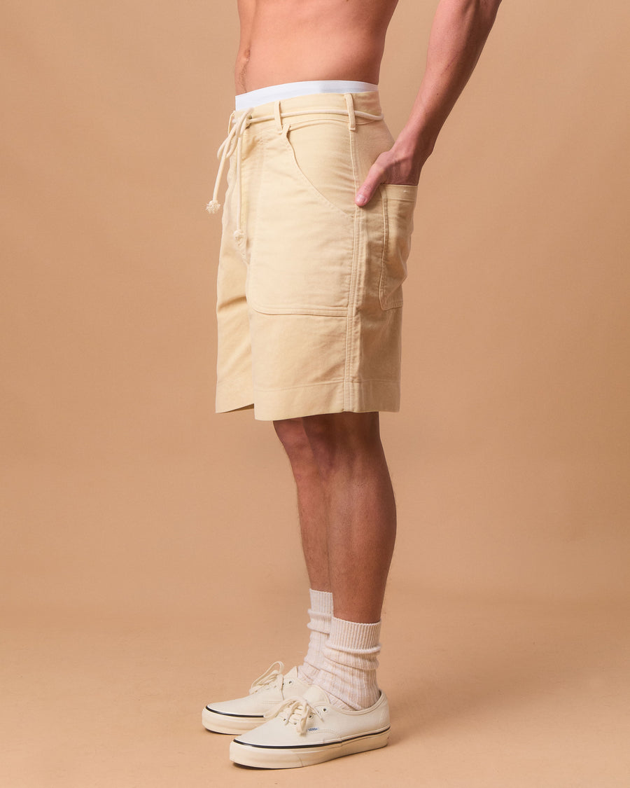 MOLESKIN FATIGUE SHORTS - BUTTERCREAM