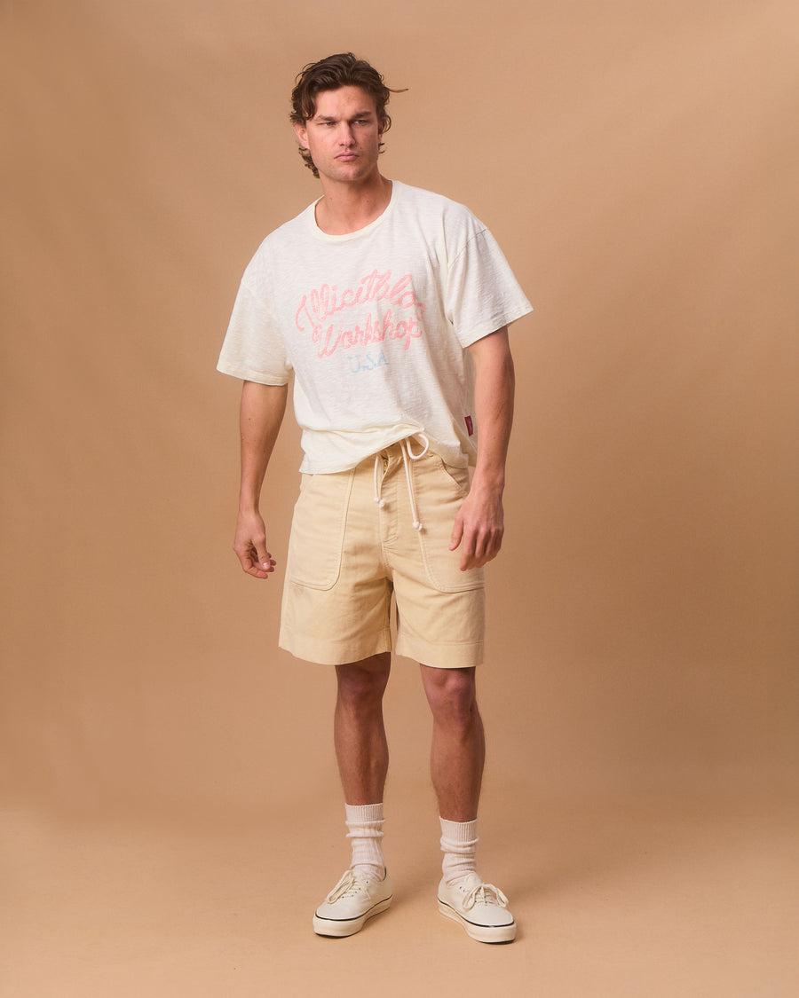 MOLESKIN FATIGUE SHORTS - BUTTERCREAM
