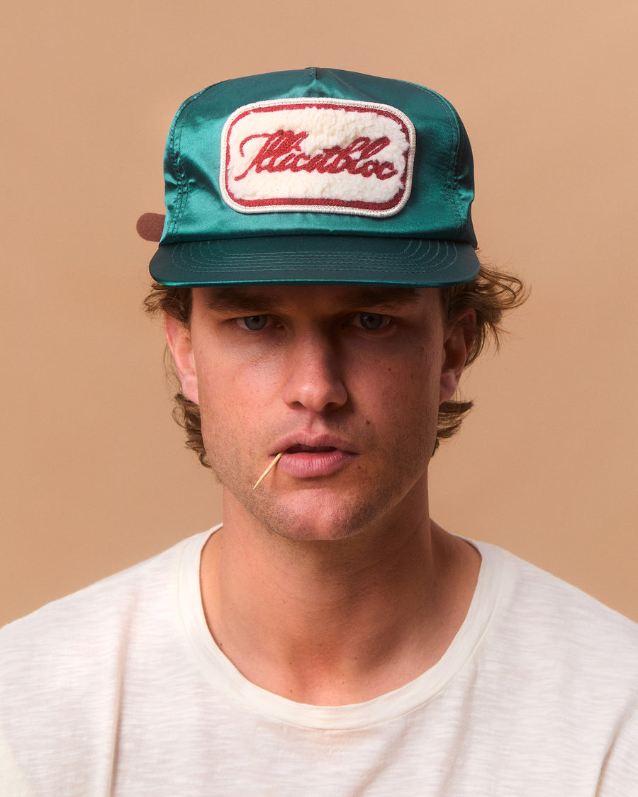 LEGACY PATCHWORK SATIN CAP - TEAL