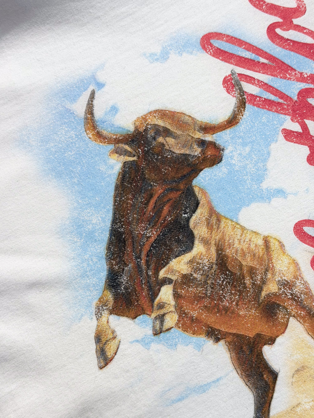 BULL MASCOT LONG SLEEVE T-SHIRT - WHITE