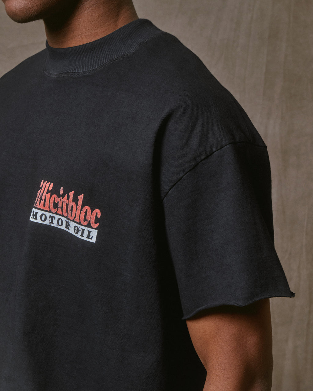Mag Raw Hem T-shirt - Vintage Black