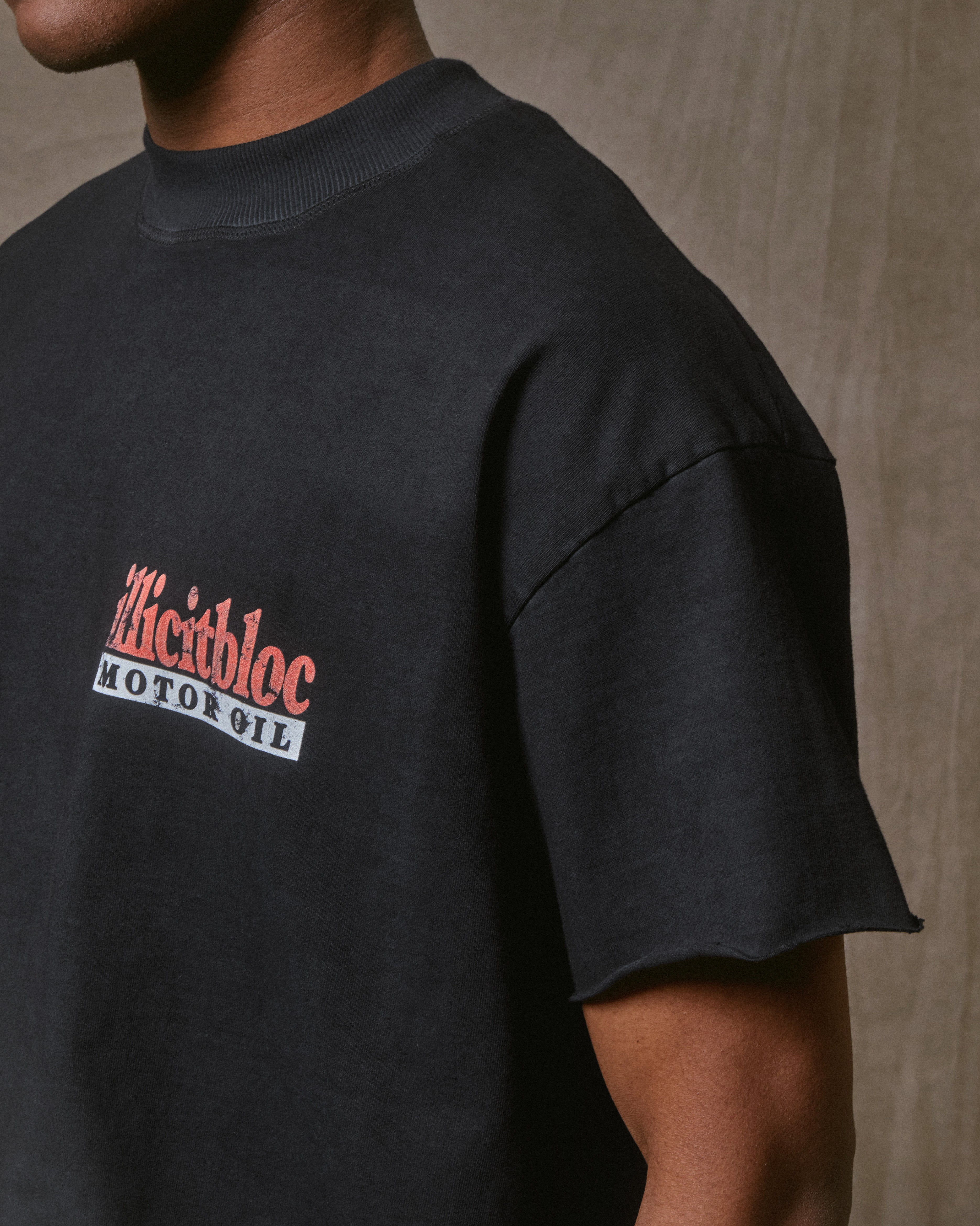 Mag Raw Hem T-shirt - Vintage Black