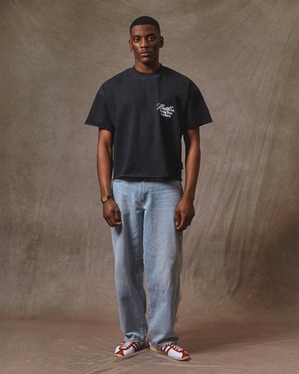 Crew Merch Raw Hem T-shirt - Vintage Black