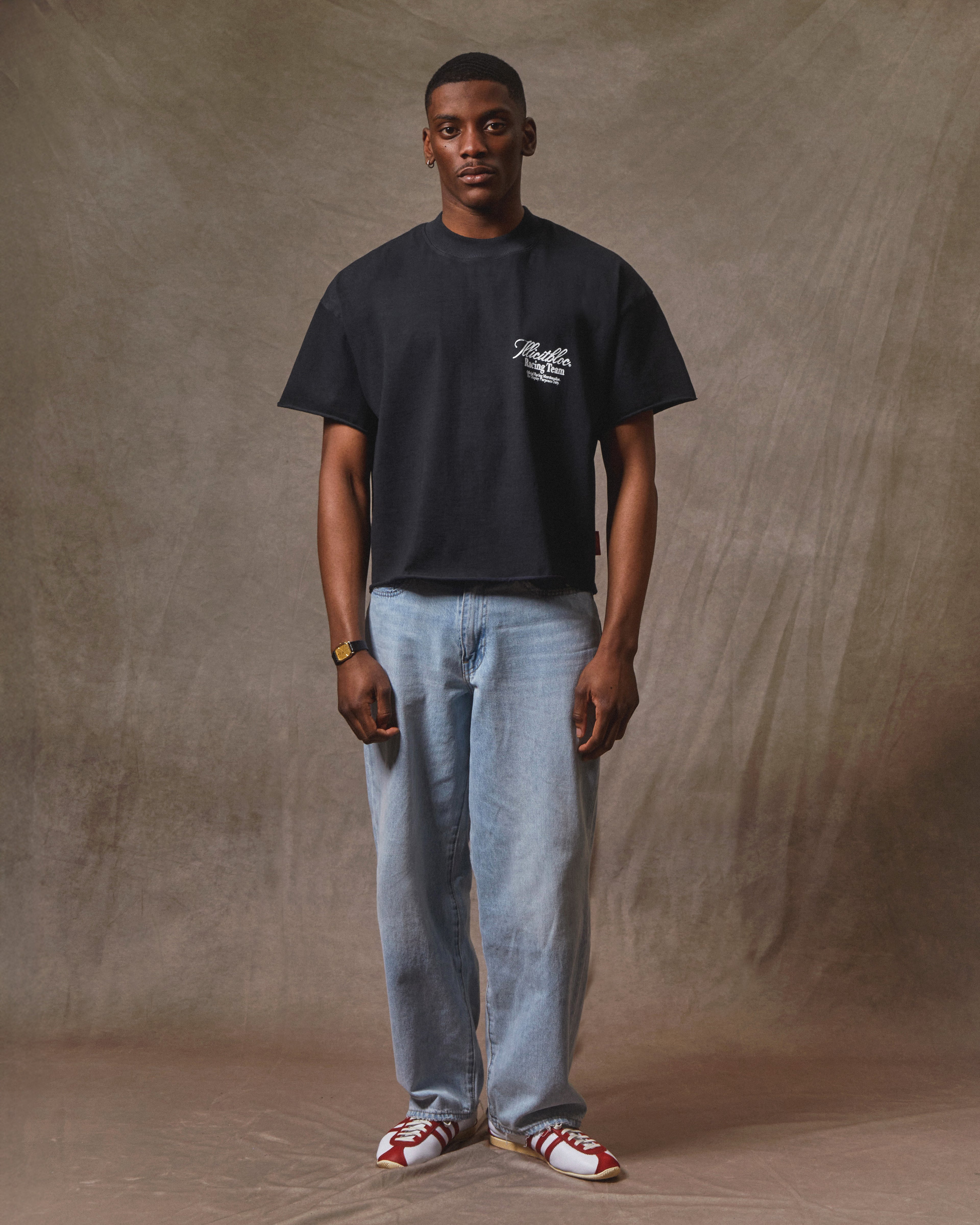 Crew Merch Raw Hem T-shirt - Vintage Black