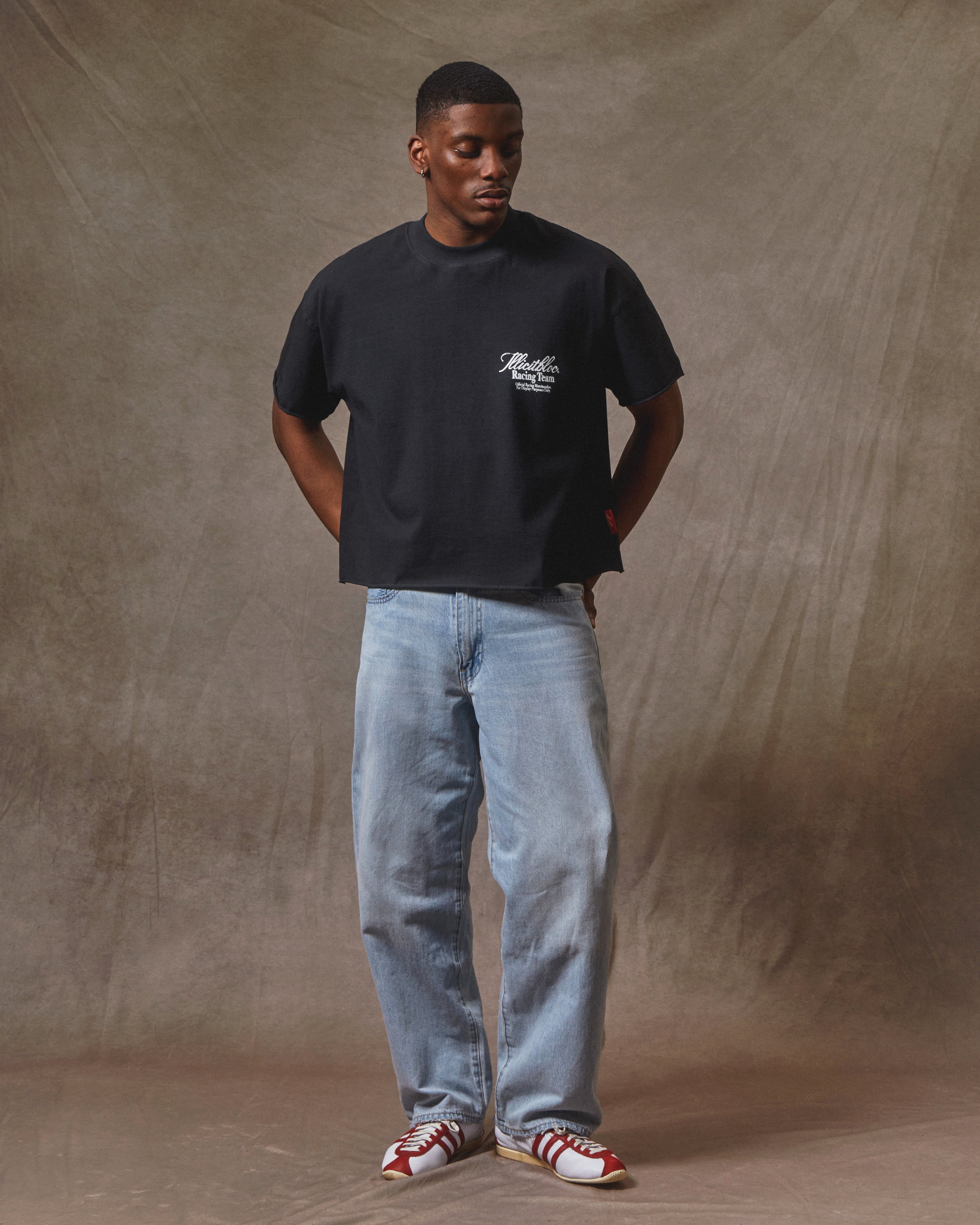 Crew Merch Raw Hem T-shirt - Vintage Black