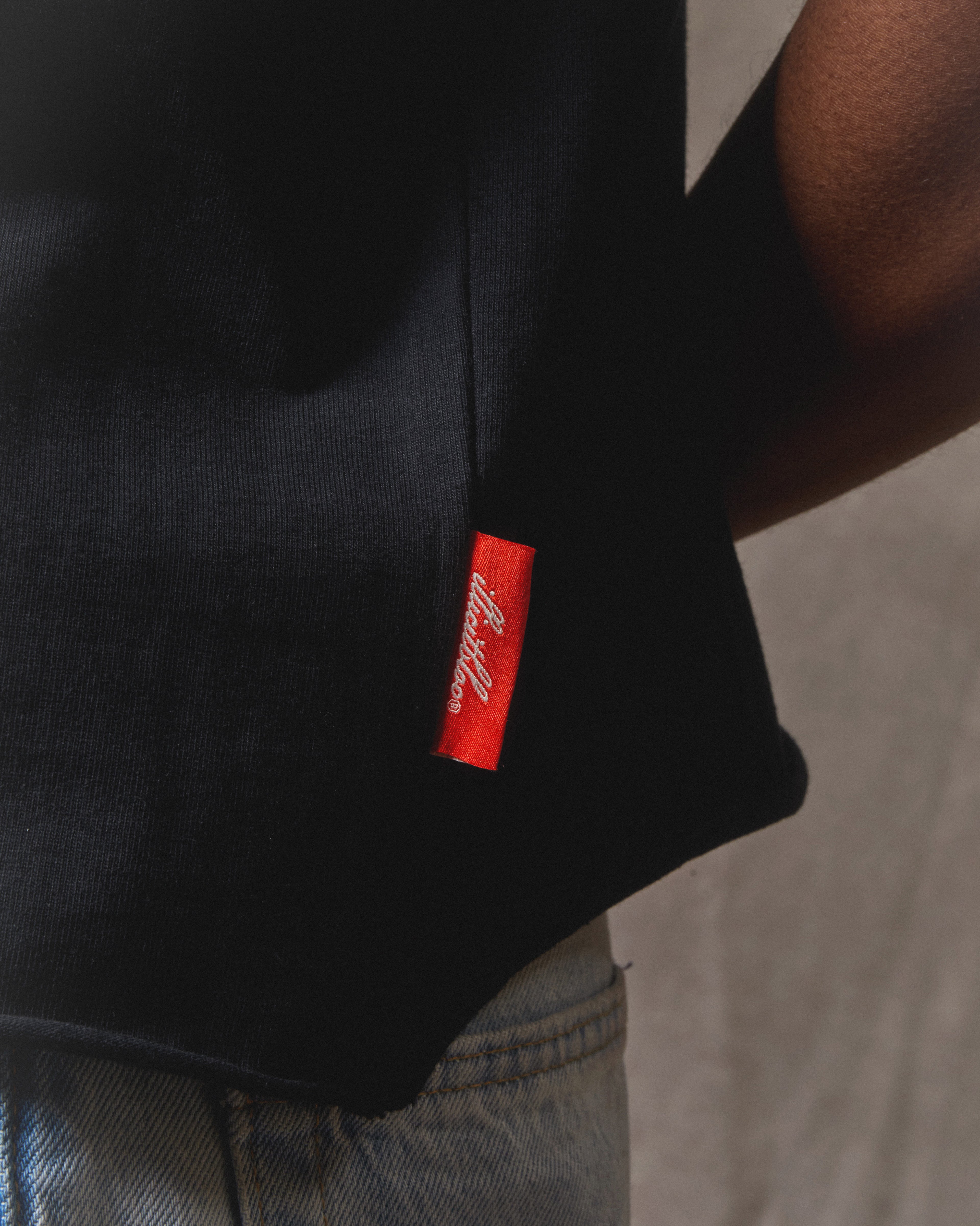 Crew Merch Raw Hem T-shirt - Vintage Black