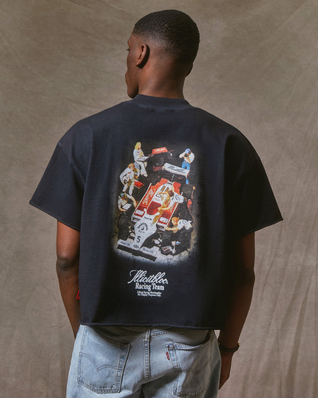 Crew Merch Raw Hem T-shirt - Vintage Black