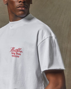 DRIVER MERCH RAW HEM T-SHIRT - WHITE