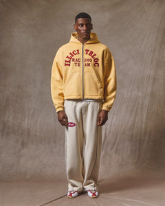RACING APPLIQUÉ ZIP HOODIE - MIMOSA