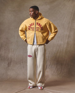 RACING APPLIQUÉ ZIP HOODIE - MIMOSA