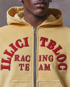 RACING APPLIQUÉ ZIP HOODIE - MIMOSA