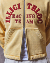 Load image into Gallery viewer, RACING APPLIQUÉ ZIP HOODIE - MIMOSA
