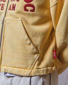 RACING APPLIQUÉ ZIP HOODIE - MIMOSA