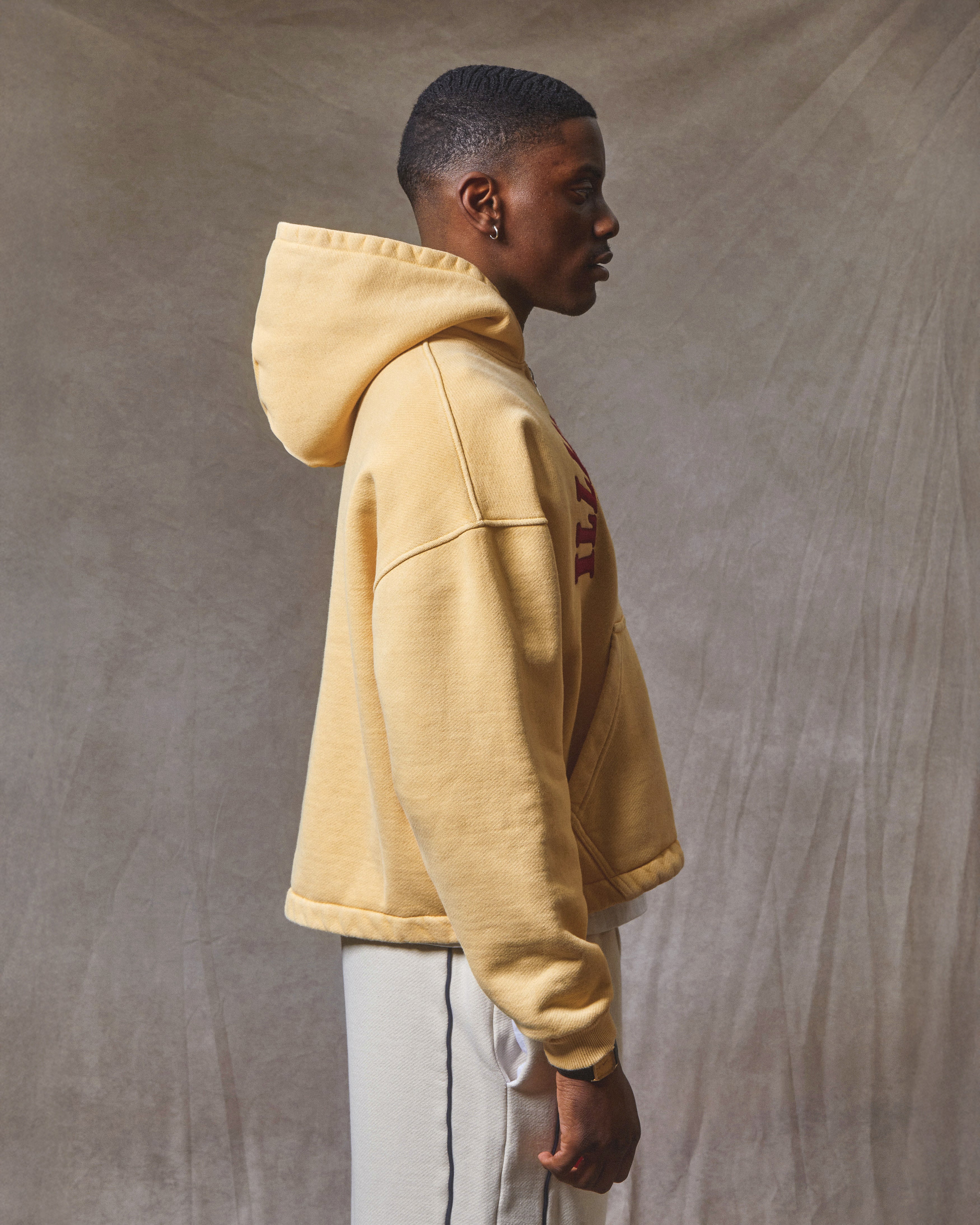 Racing Appliqué Zip Hoodie - Mimosa