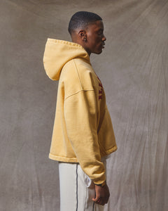 RACING APPLIQUÉ ZIP HOODIE - MIMOSA