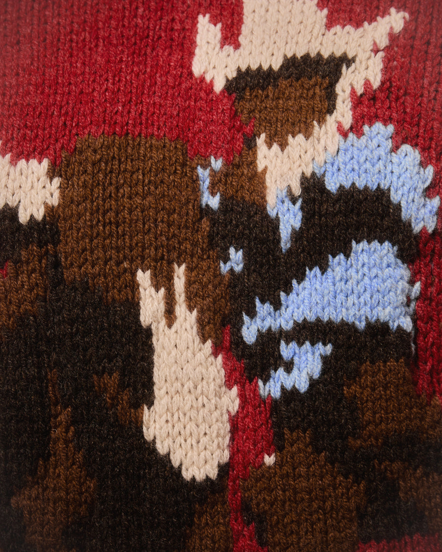 LASSO ROLLNECK PULLOVER - RED