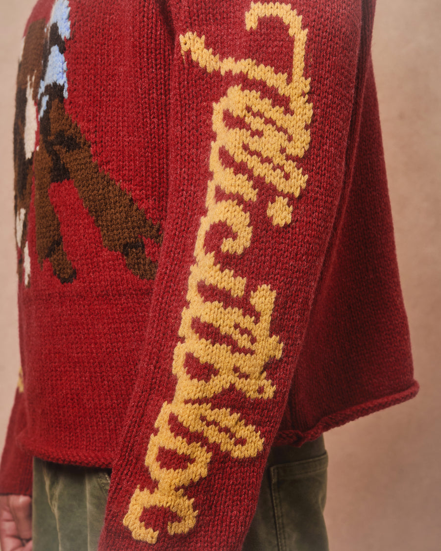 LASSO ROLLNECK PULLOVER - RED