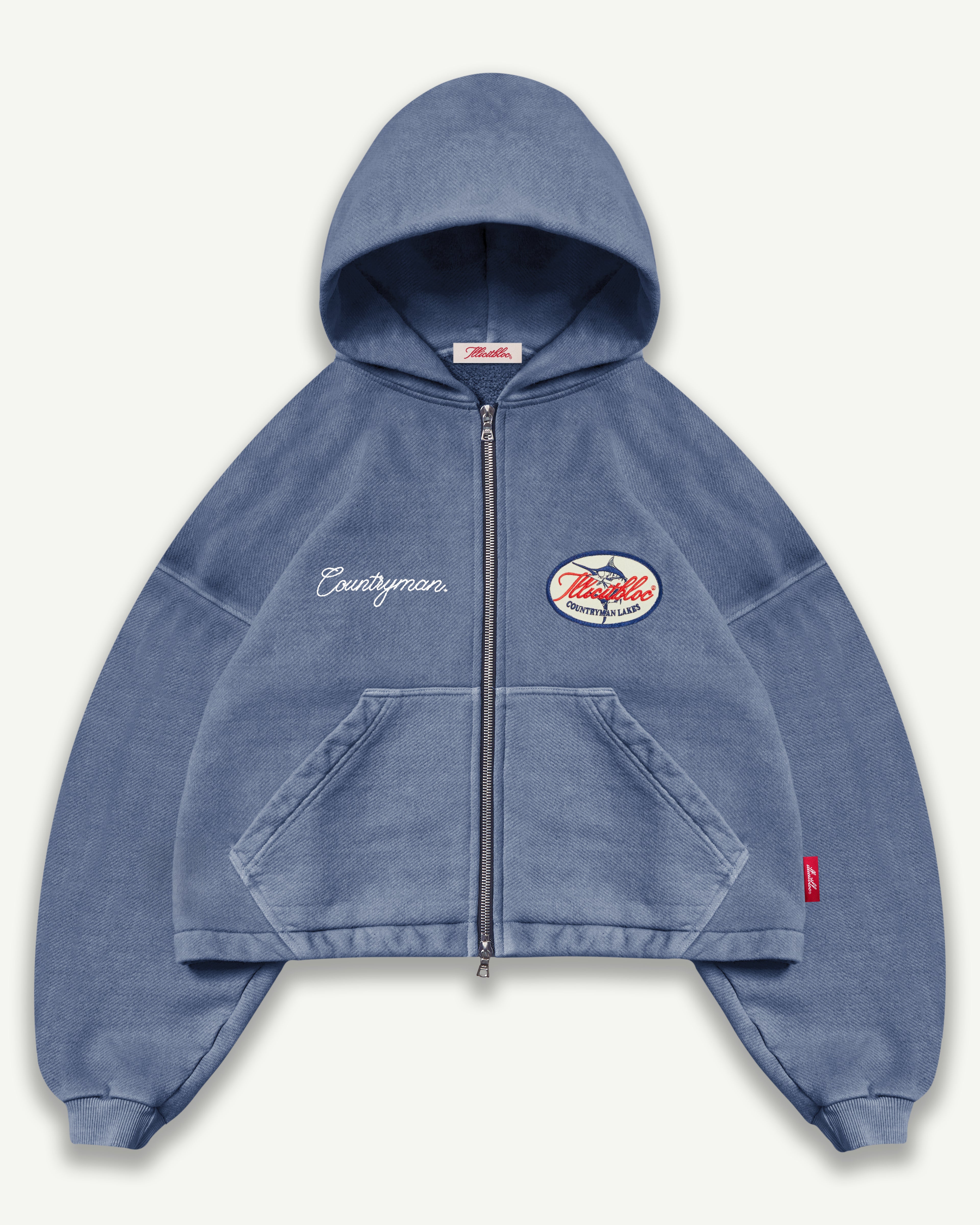 Lakes Crest Zip Hoodie - Washed Navy