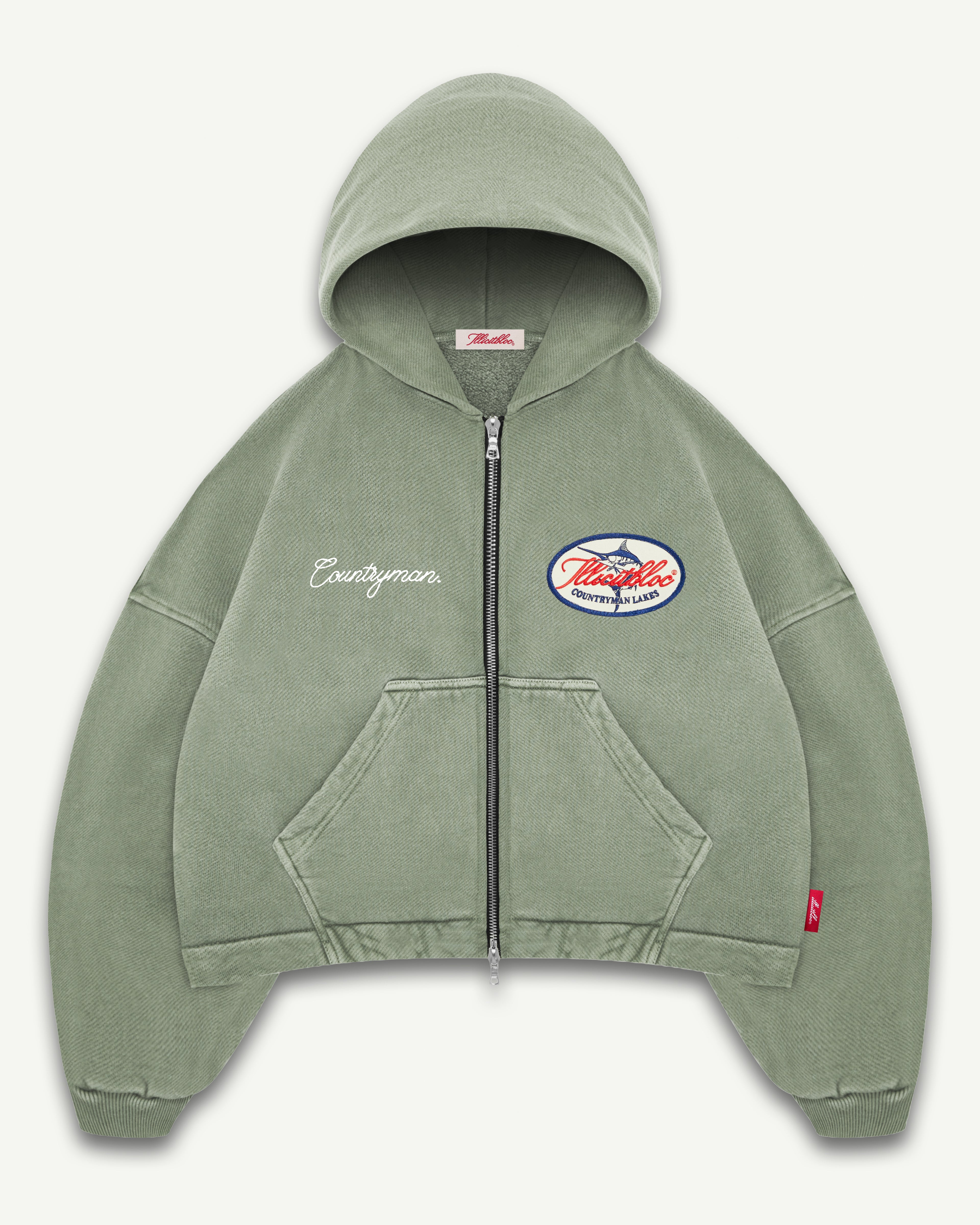 LAKES CREST ZIP HOODIE - MOSS GRAY