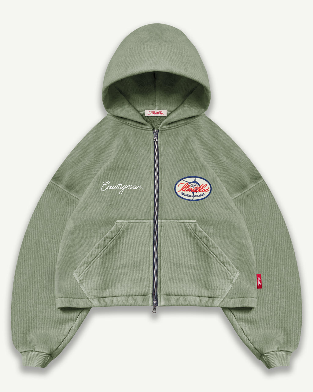 Lakes Crest Zip Hoodie - Moss Gray
