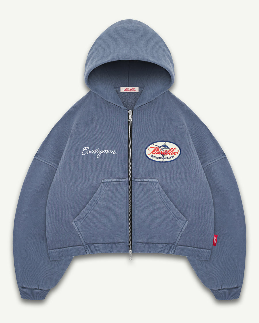 LAKES CREST ZIP HOODIE - WASHED NAVY