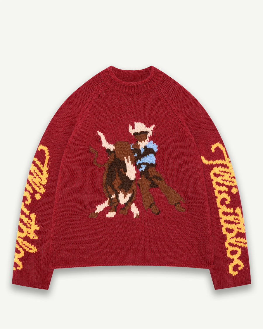 LASSO ROLLNECK PULLOVER - RED
