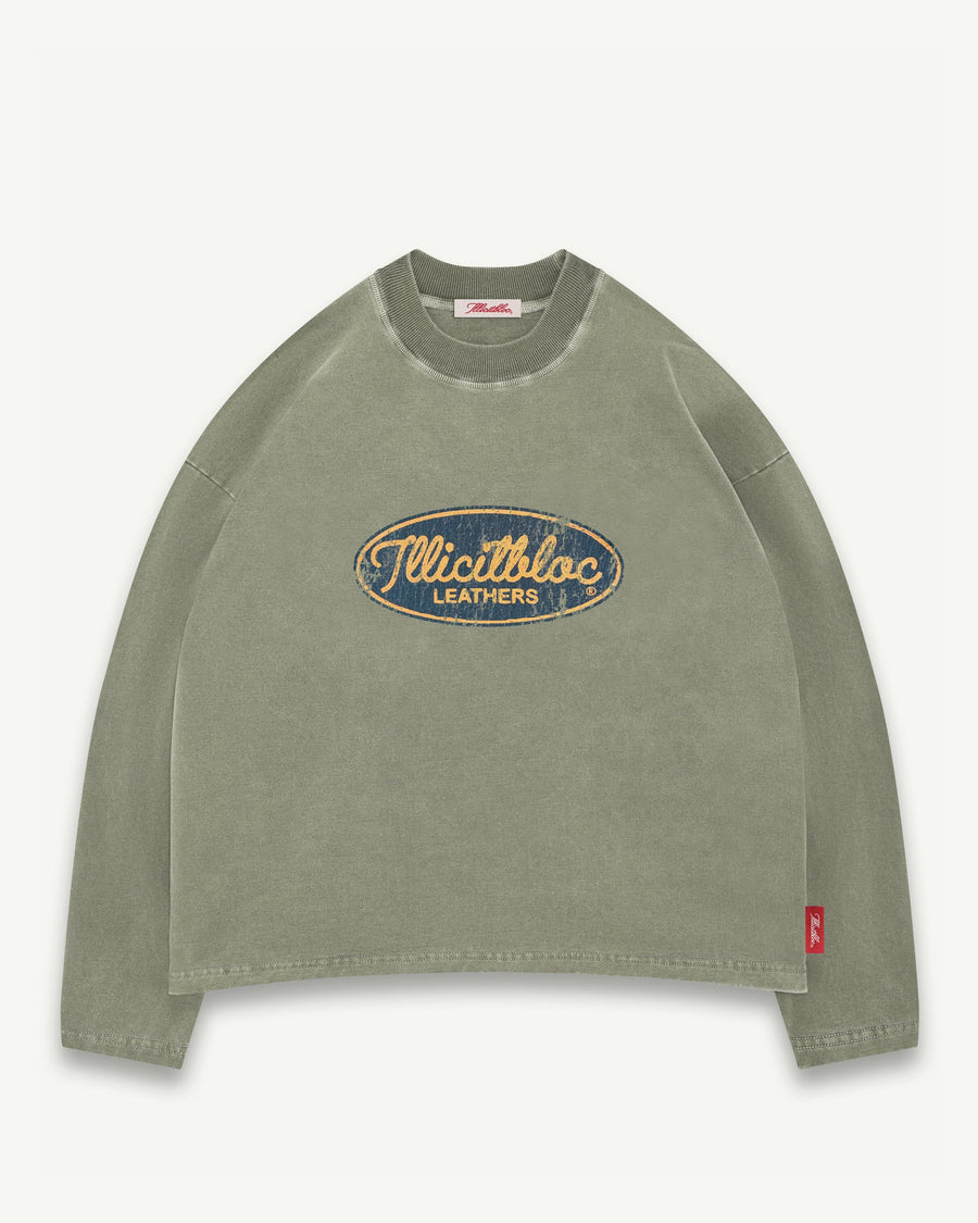 LEATHERS CLOUDWEAVE™ LONG SLEEVE T-SHIRT - MOSS GRAY