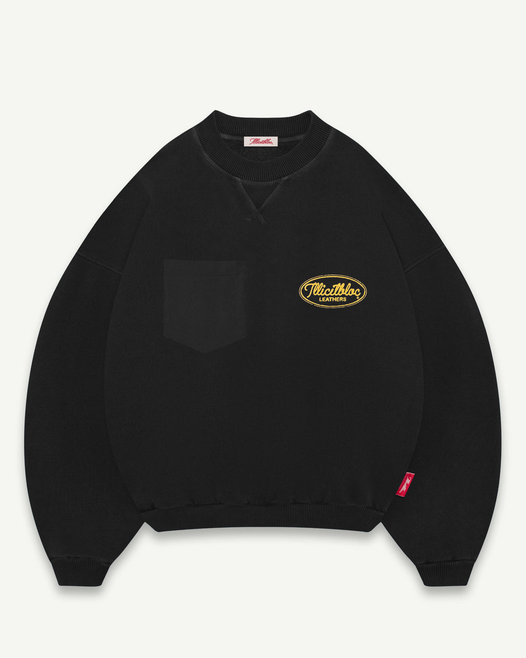 LEATHERS IRONWEAVE™ FADED POCKET SWEATSHIRT - BLACK