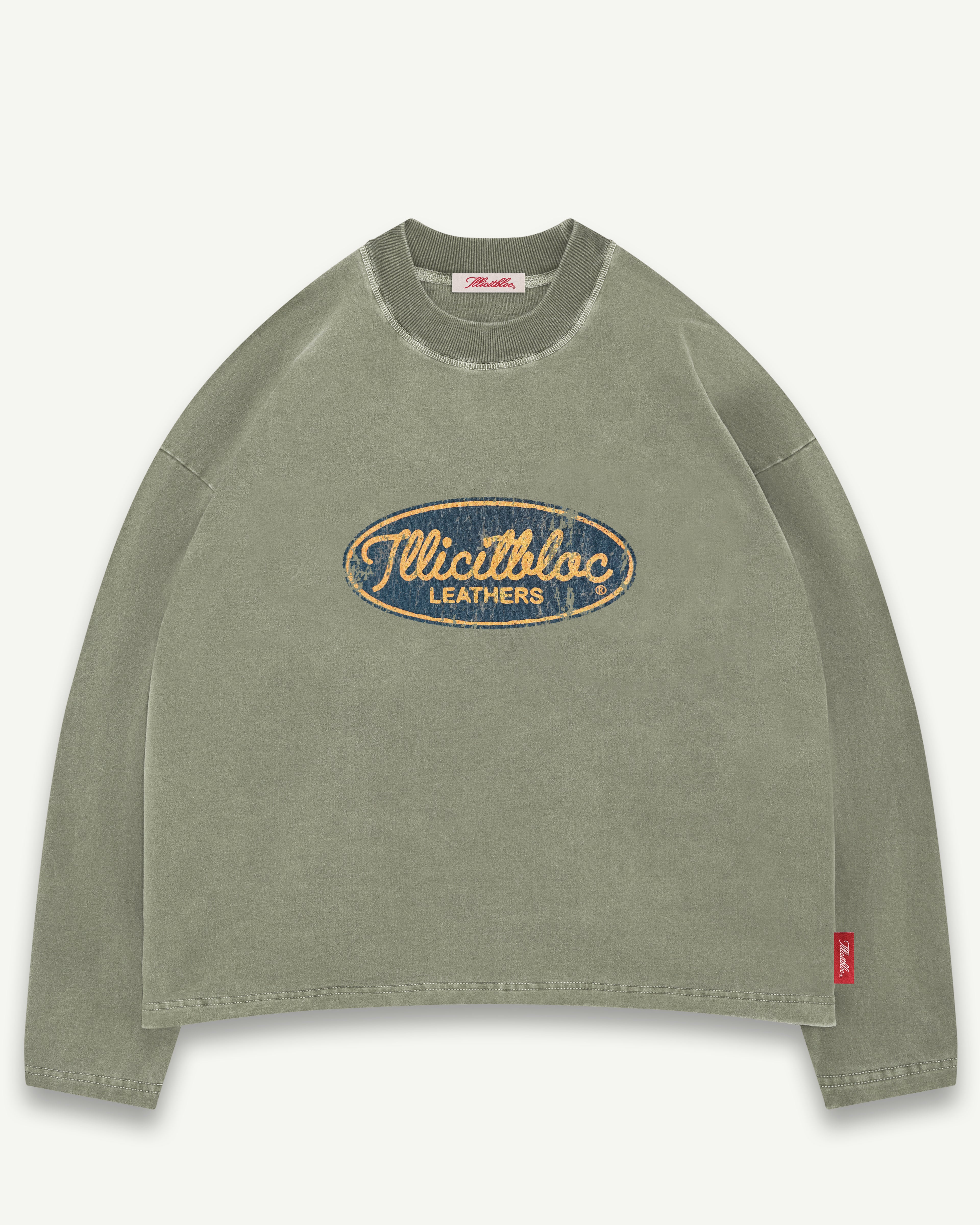 LEATHERS CLOUDWEAVE™ LONG SLEEVE T-SHIRT - MOSS GRAY