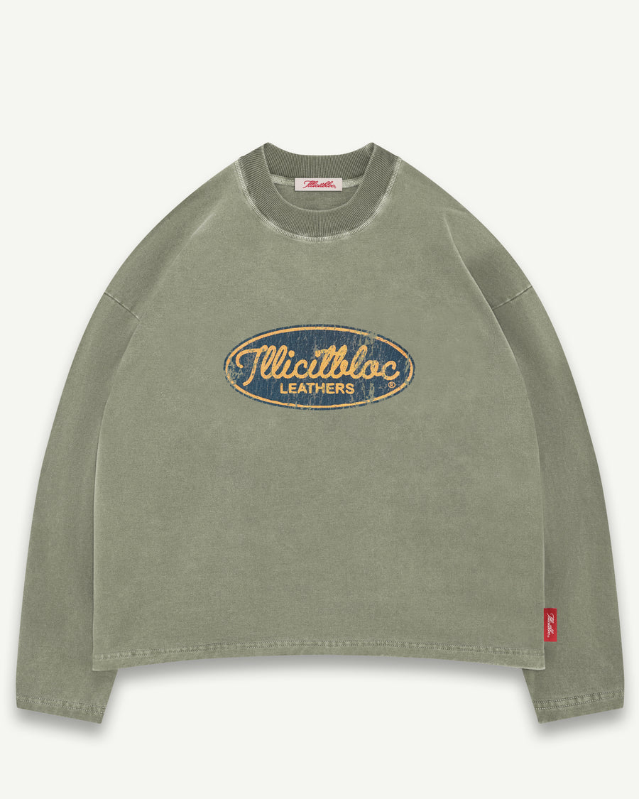 LEATHERS CLOUDWEAVE™ LONG SLEEVE T-SHIRT - MOSS GRAY