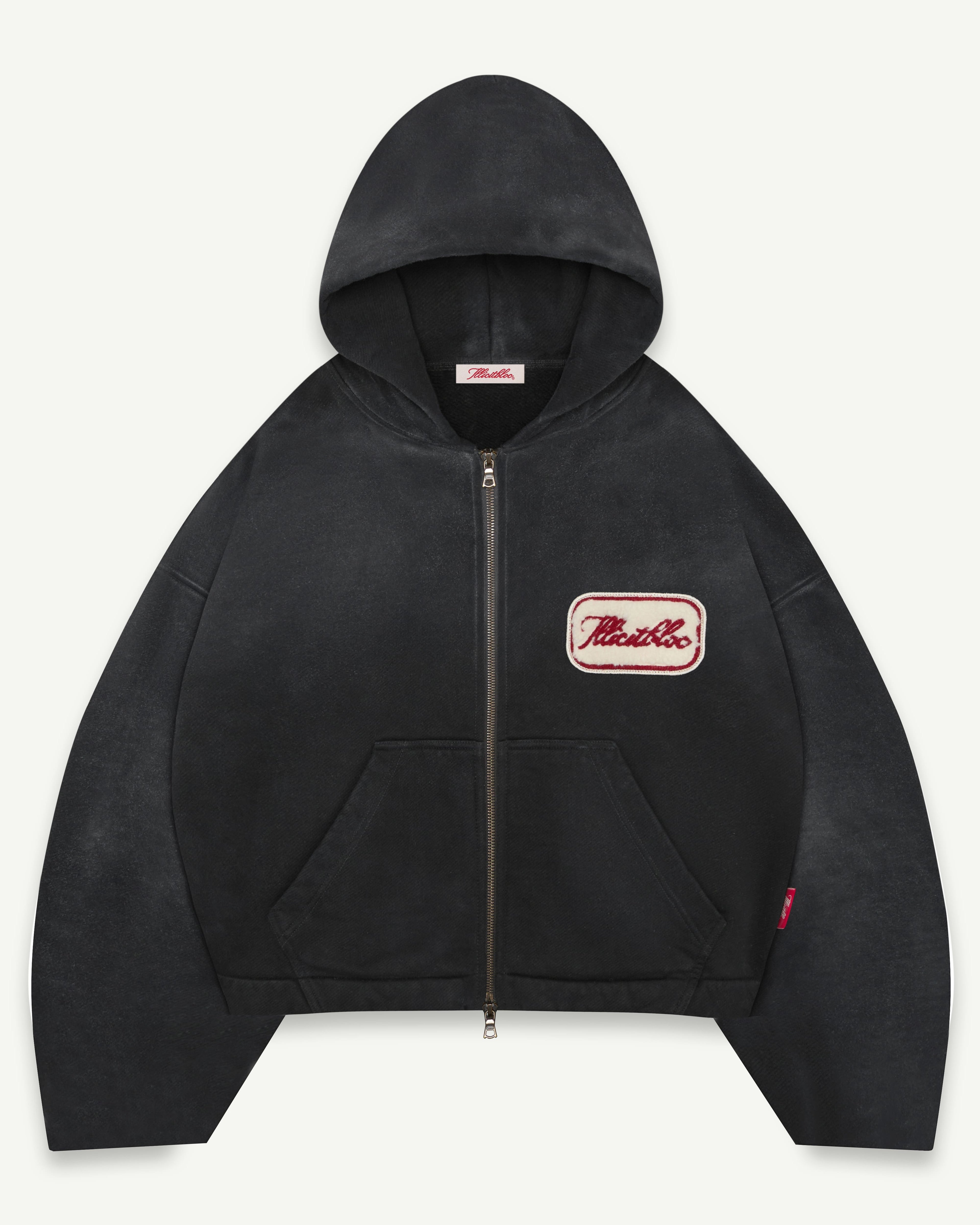 LEGACY PATCHWORK TITANWEAVE™ ZIP HOODIE - SUN FADED BLACK