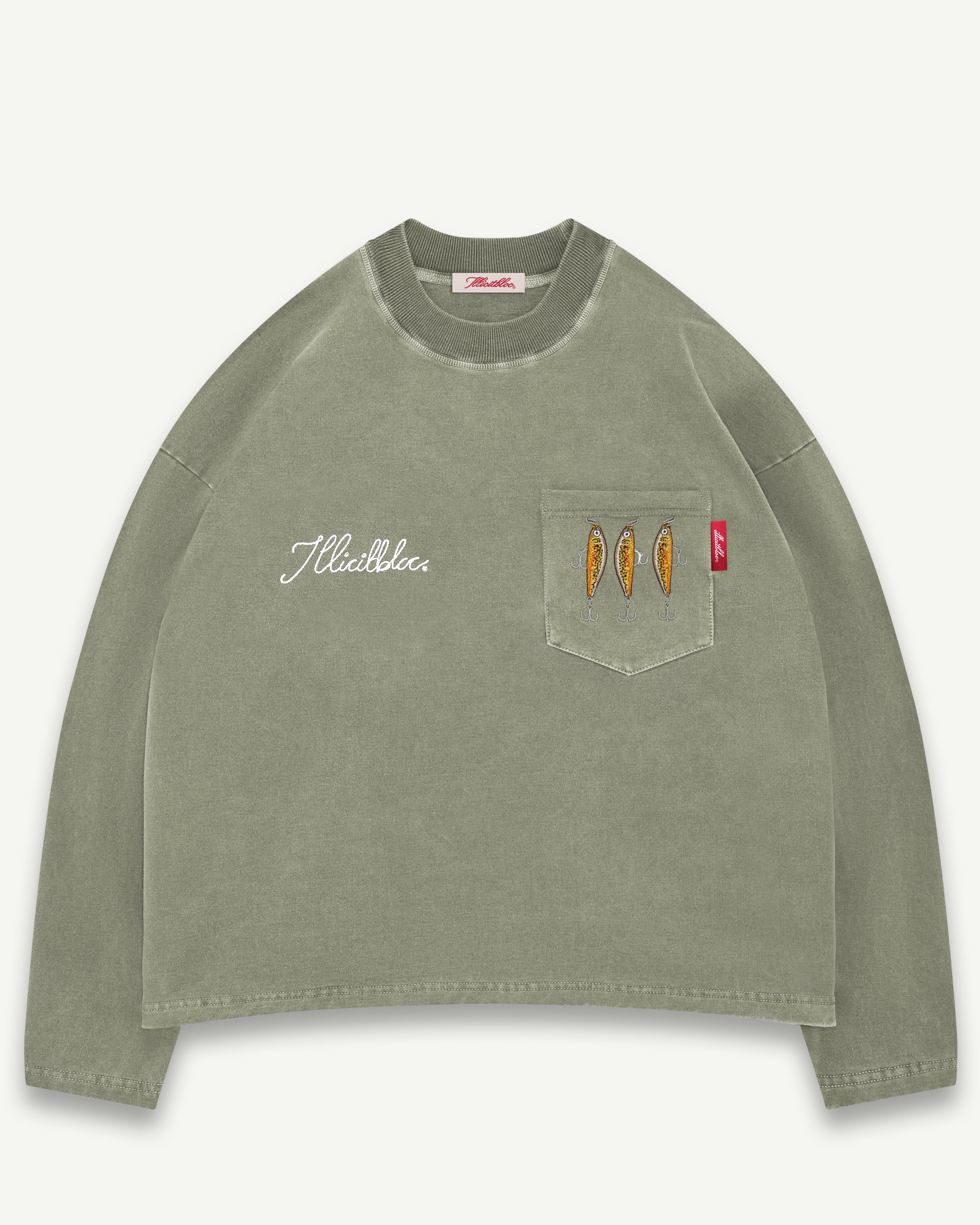 BAIT CLOUDWEAVE™ POCKET LONG SLEEVE T-SHIRT - MOSS GRAY – Illicitbloc