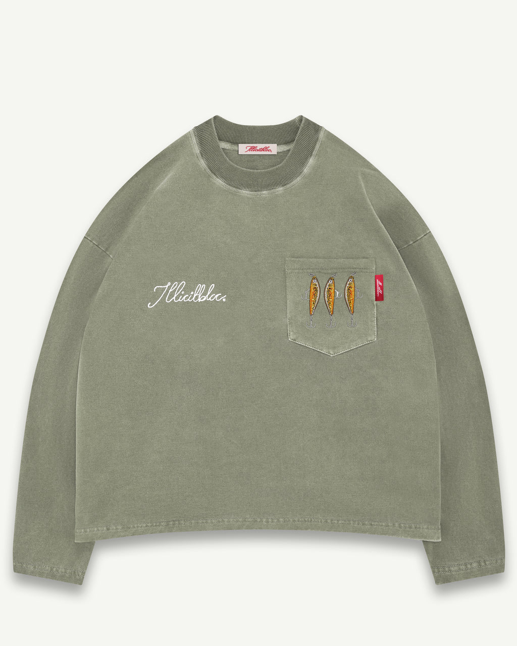 Bait Pocket Long Sleeve T-shirt - Moss Gray