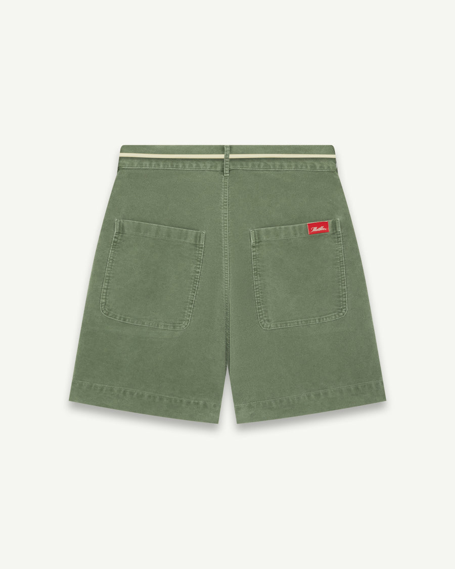 MOLESKIN FATIGUE SHORTS - MOSS GRAY