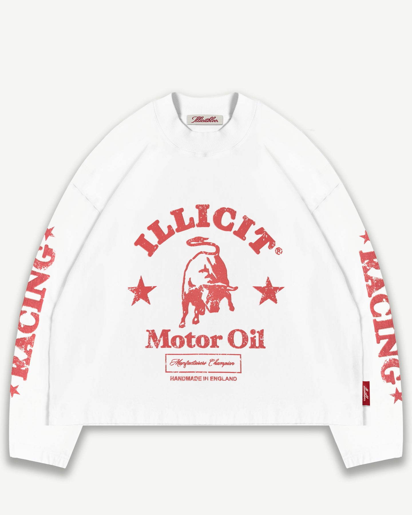MOTOR OIL LONG SLEEVE T-SHIRT - WHITE