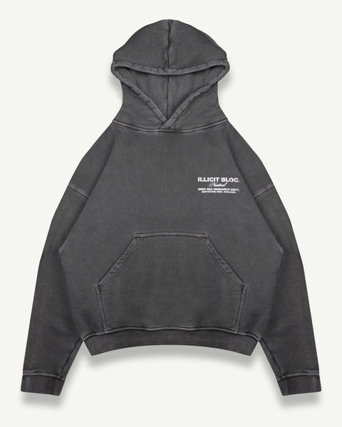 NAUTICAL RESEARCH HOODIE - WASHED BLACK
