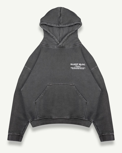 NAUTICAL RESEARCH HOODIE - WASHED BLACK