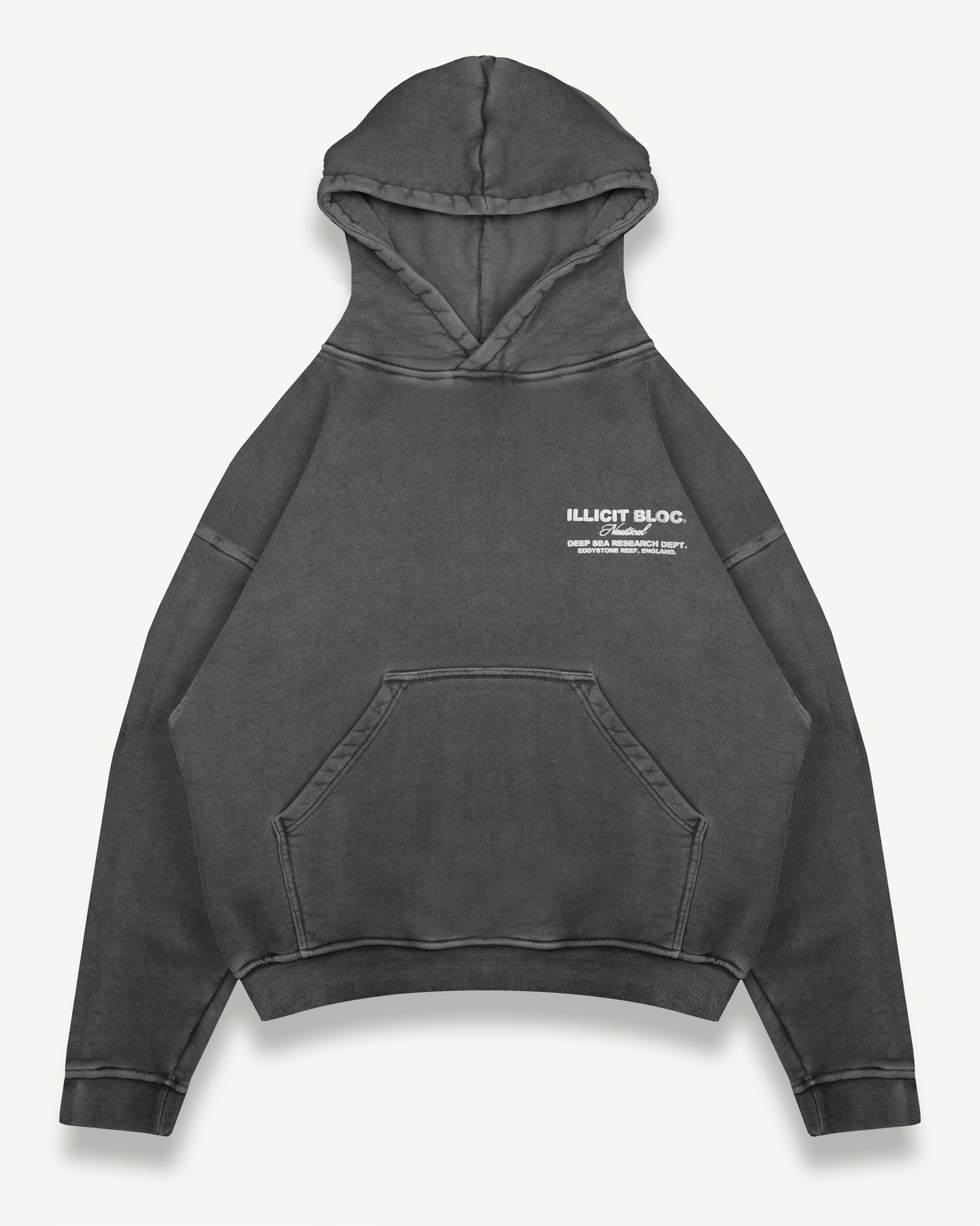 NAUTICAL RESEARCH HOODIE - WASHED BLACK