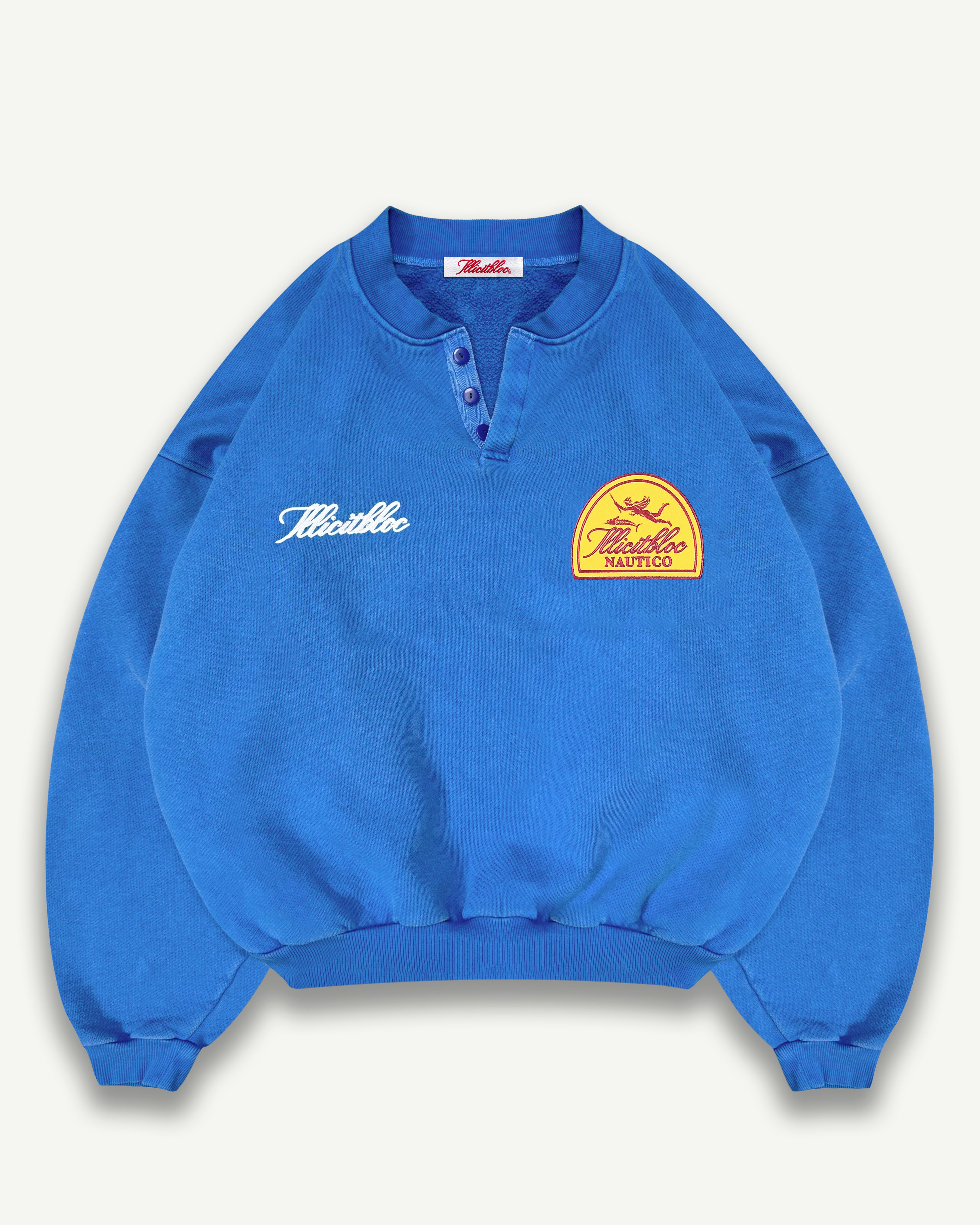 Nautico Henley Crewneck - Cobalt