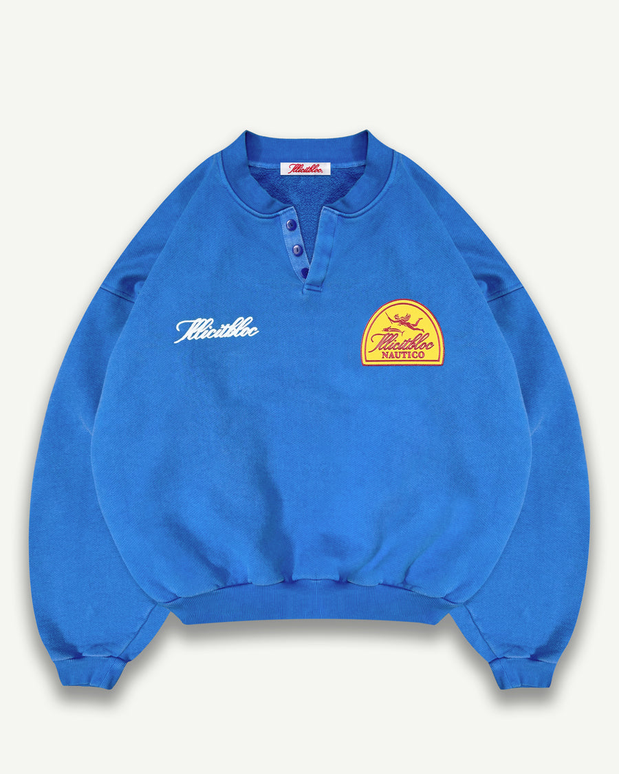 NAUTICO HENLEY CREWNECK - COBALT