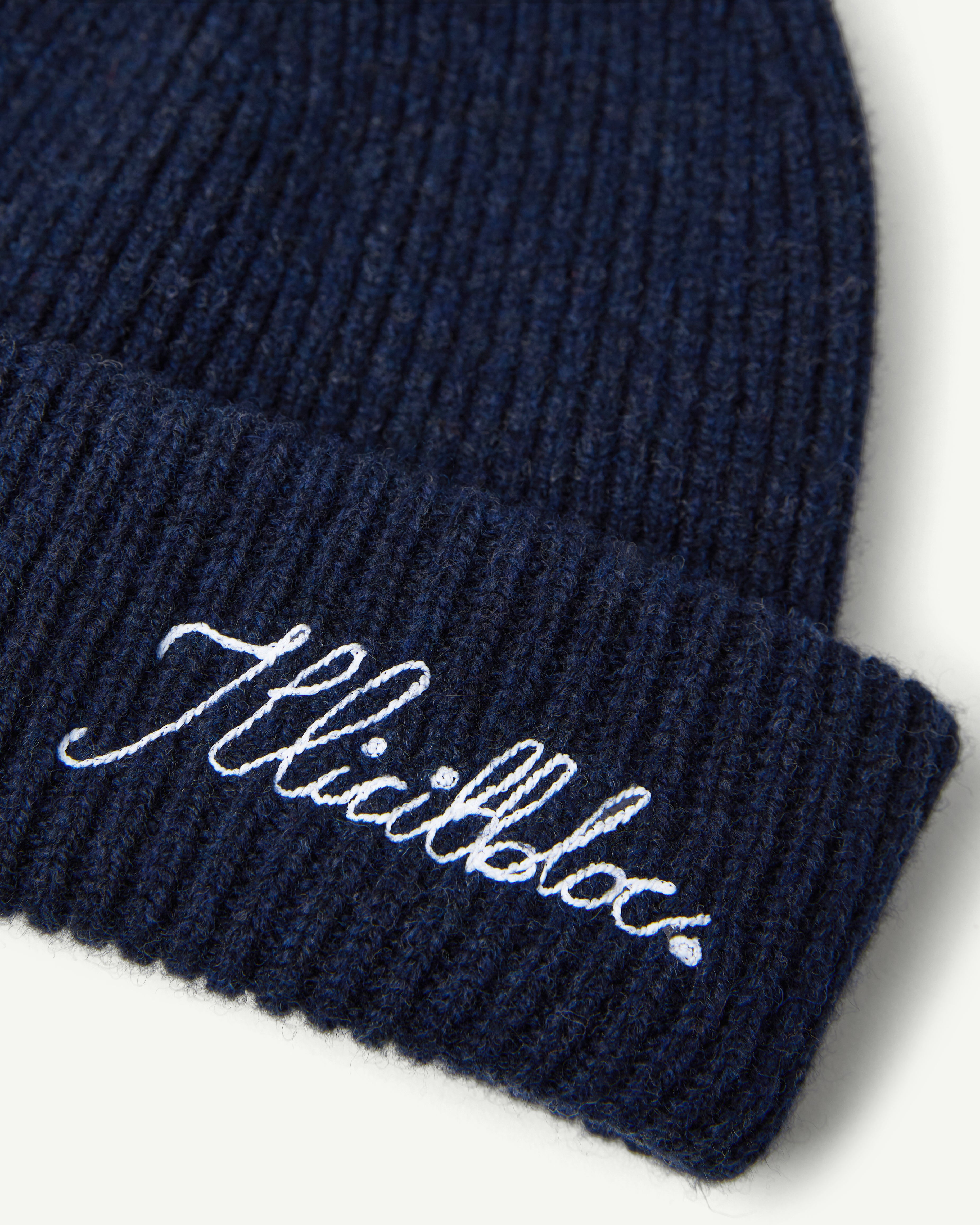 LAMBSWOOL ANGLER BEANIE - NAVY