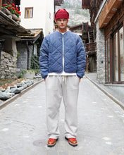 Load image into Gallery viewer, QUILTED BOMBER - WASHED NAVY
