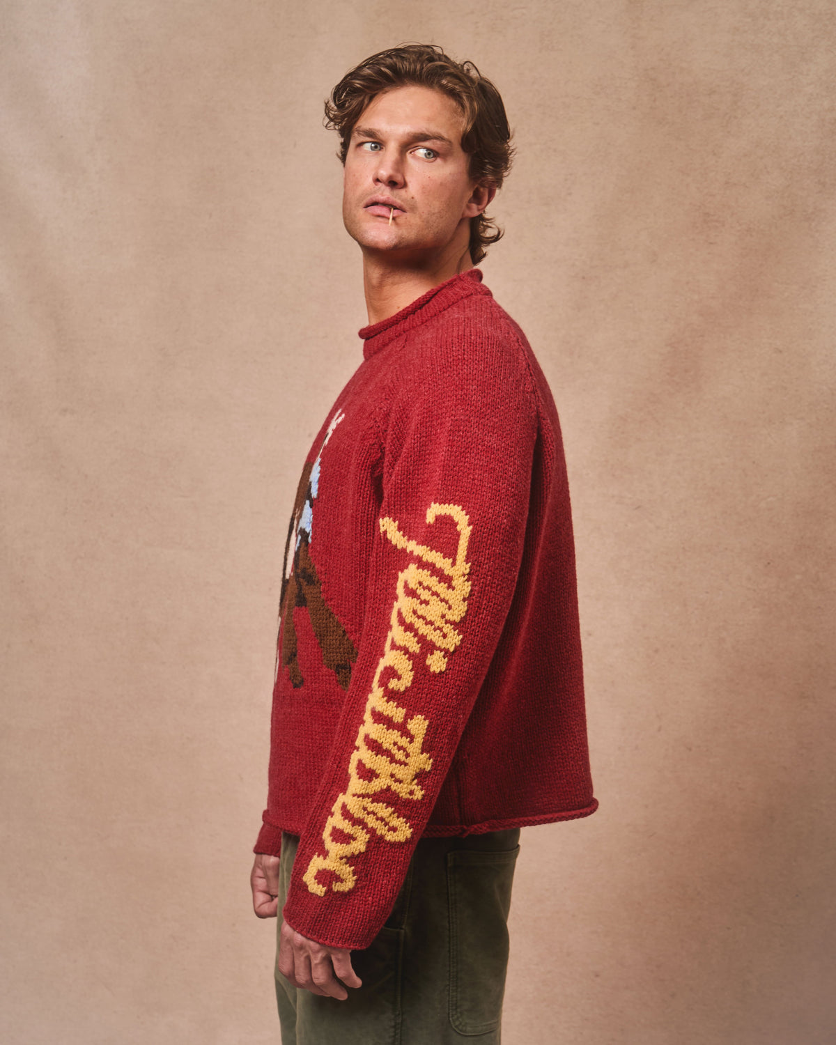 LASSO ROLLNECK PULLOVER - RED (SOLD OUT)