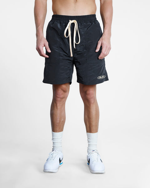 STEEL NYLON SHORTS - BLACK