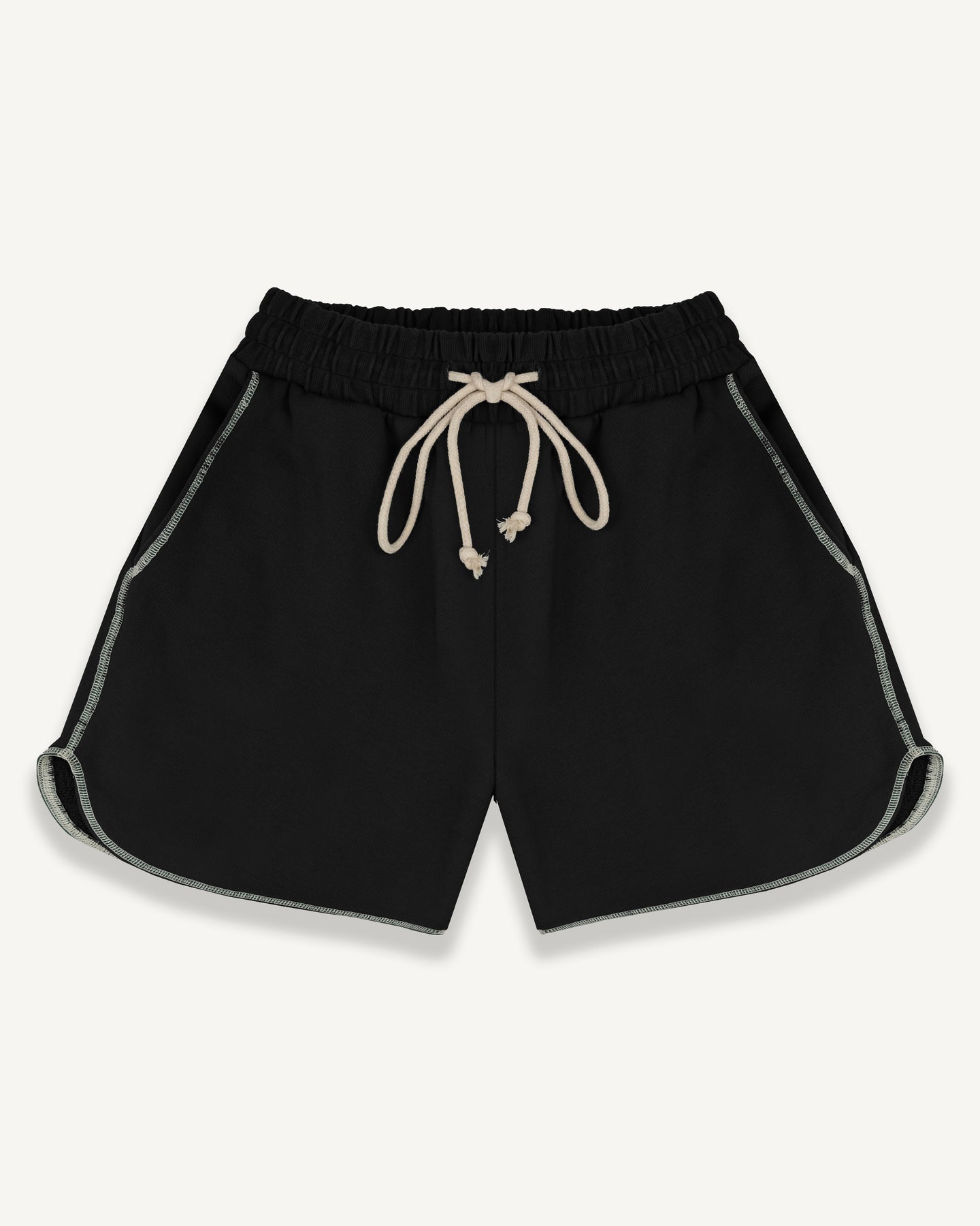 OVERLOCK RUNNING SHORTS - BLACK