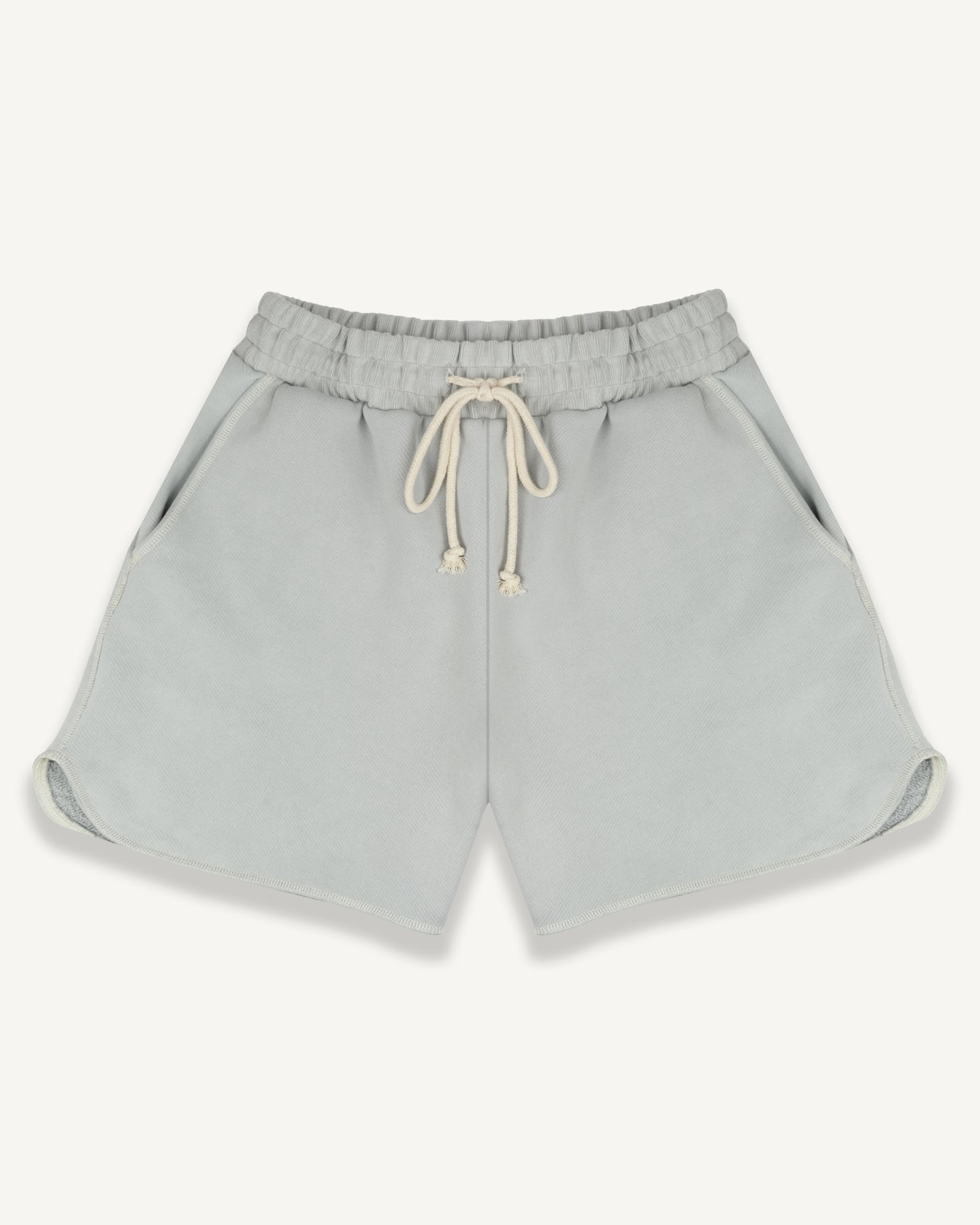 OVERLOCK RUNNING SHORTS - POWDER GREY