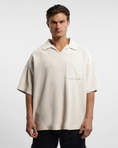 SHORT SLEEVE DRILL TOP - OYSTER