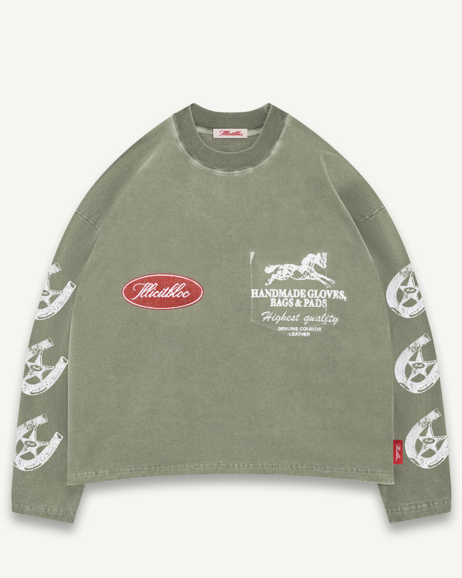 PADS CLOUDWEAVE™ FADED POCKET LONG SLEEVE T-SHIRT - MOSS GRAY